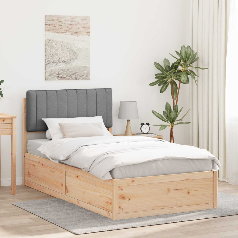 Bedframe met Gevoerd Hoofdgedeelte Lichtgrijs 100 x 200 cm