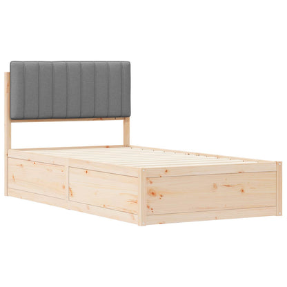 Bedframe met Gevoerd Hoofdgedeelte Lichtgrijs 100 x 200 cm