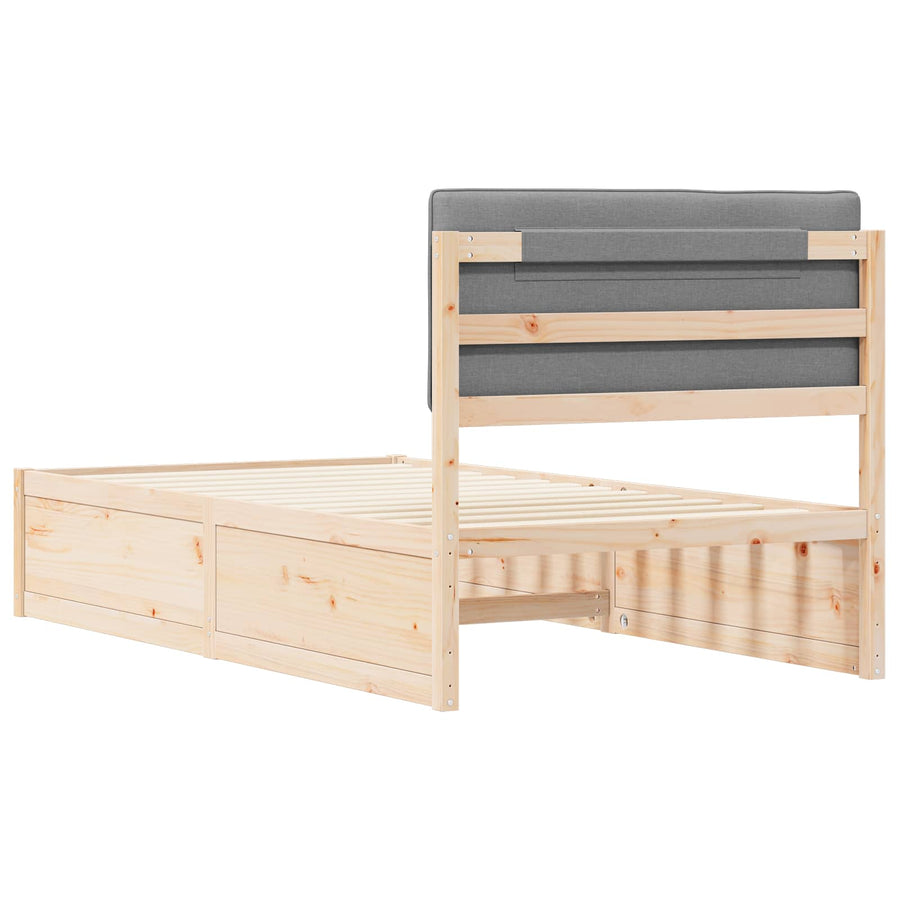 Bedframe met Gevoerd Hoofdgedeelte Lichtgrijs 100 x 200 cm