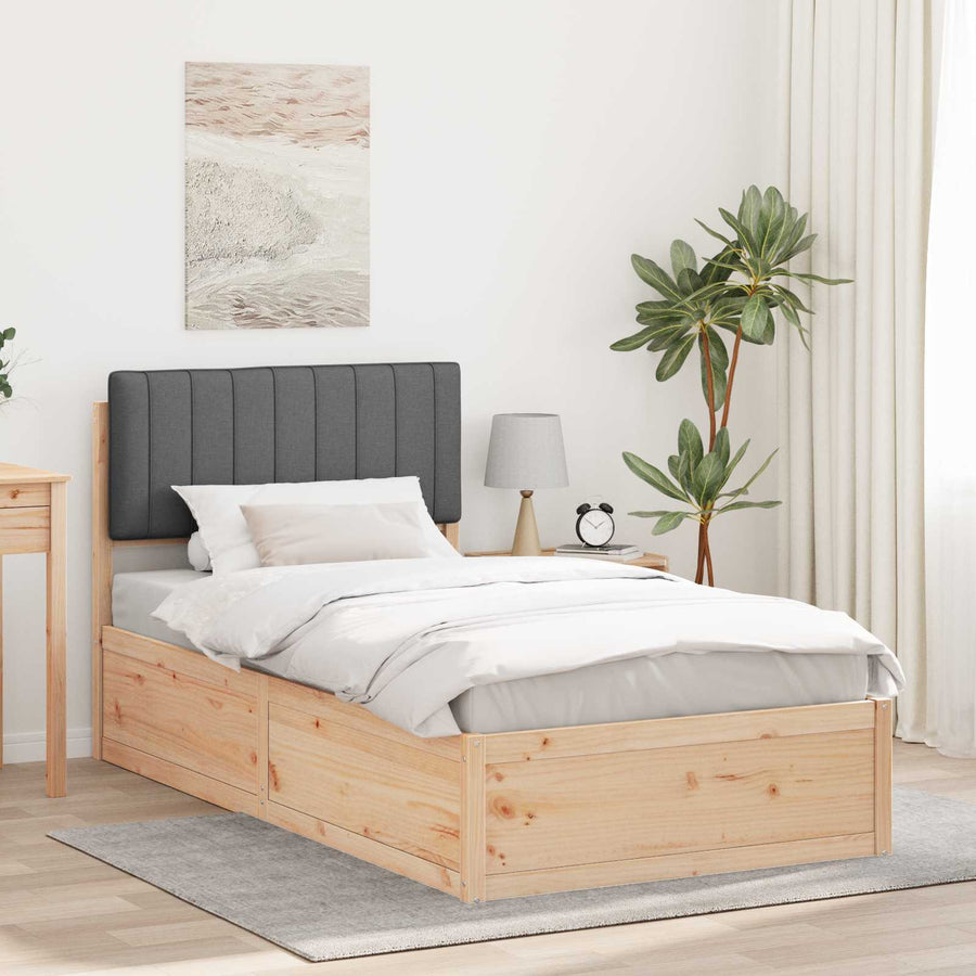 Bedframe met Gevoerd Hoofdgedeelte Donkergrijs 100 x 200 cm