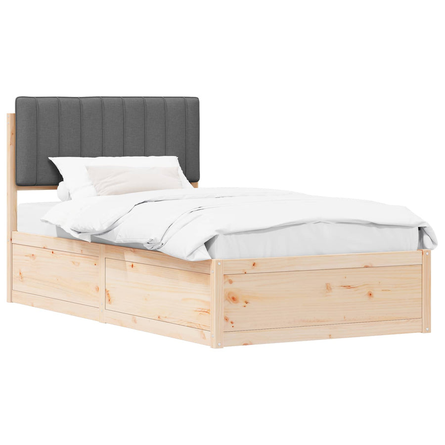 Bedframe met Gevoerd Hoofdgedeelte Donkergrijs 100 x 200 cm