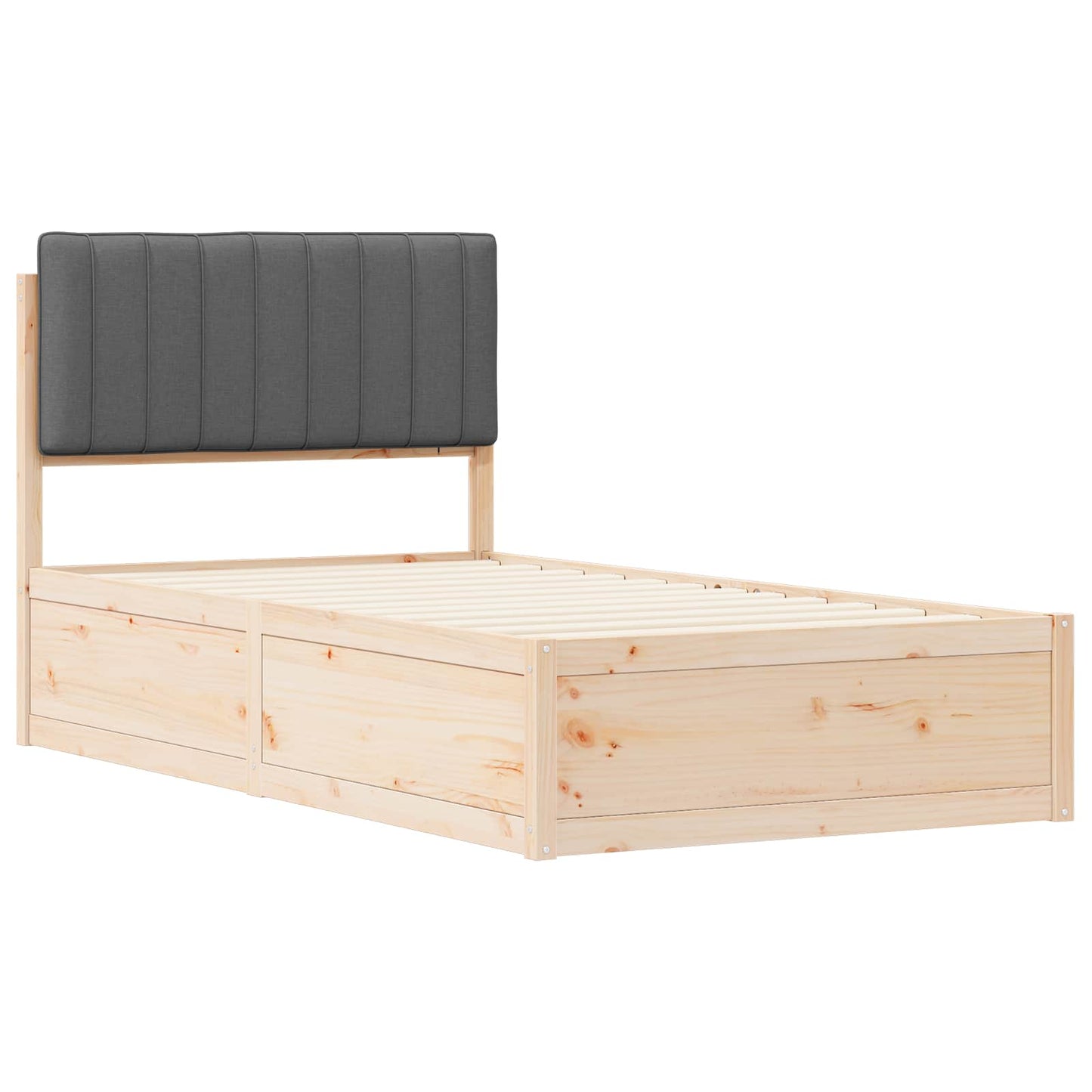 Bedframe met Gevoerd Hoofdgedeelte Donkergrijs 100 x 200 cm