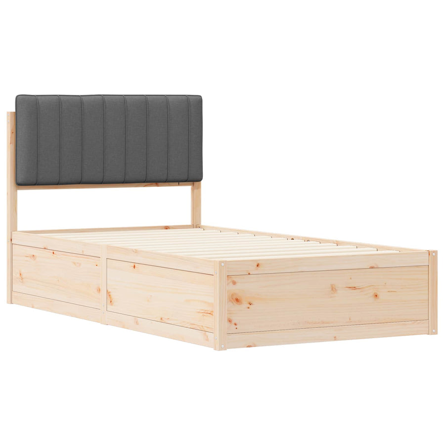 Bedframe met Gevoerd Hoofdgedeelte Donkergrijs 100 x 200 cm