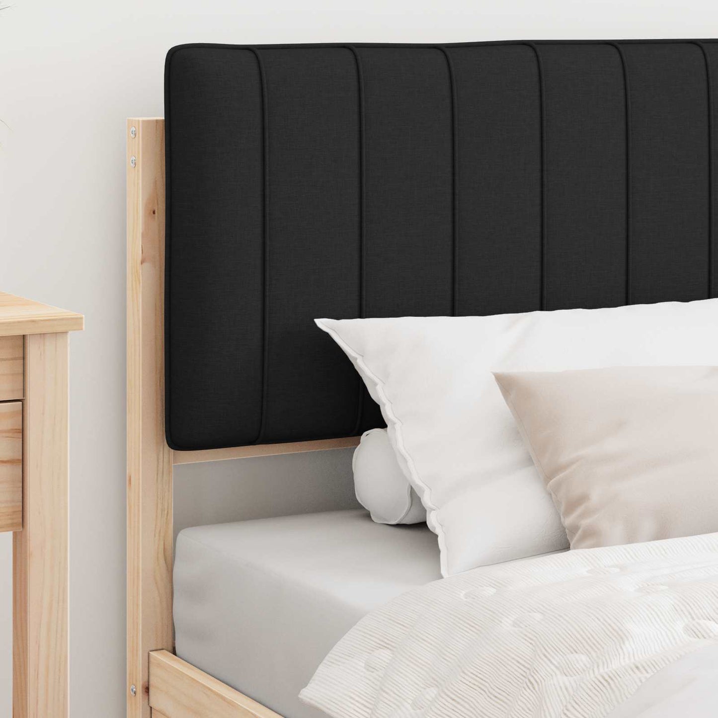 Bedframe met Gevoerd Hoofdgedeelte Zwart 100 x 200 cm