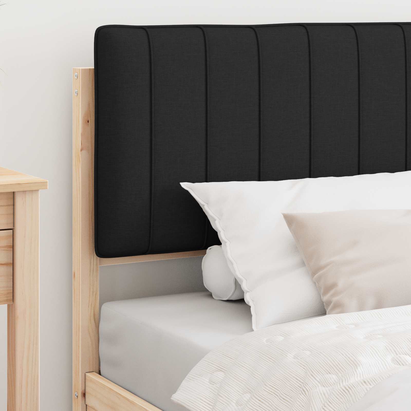 Bedframe met Gevoerd Hoofdgedeelte Zwart 100 x 200 cm