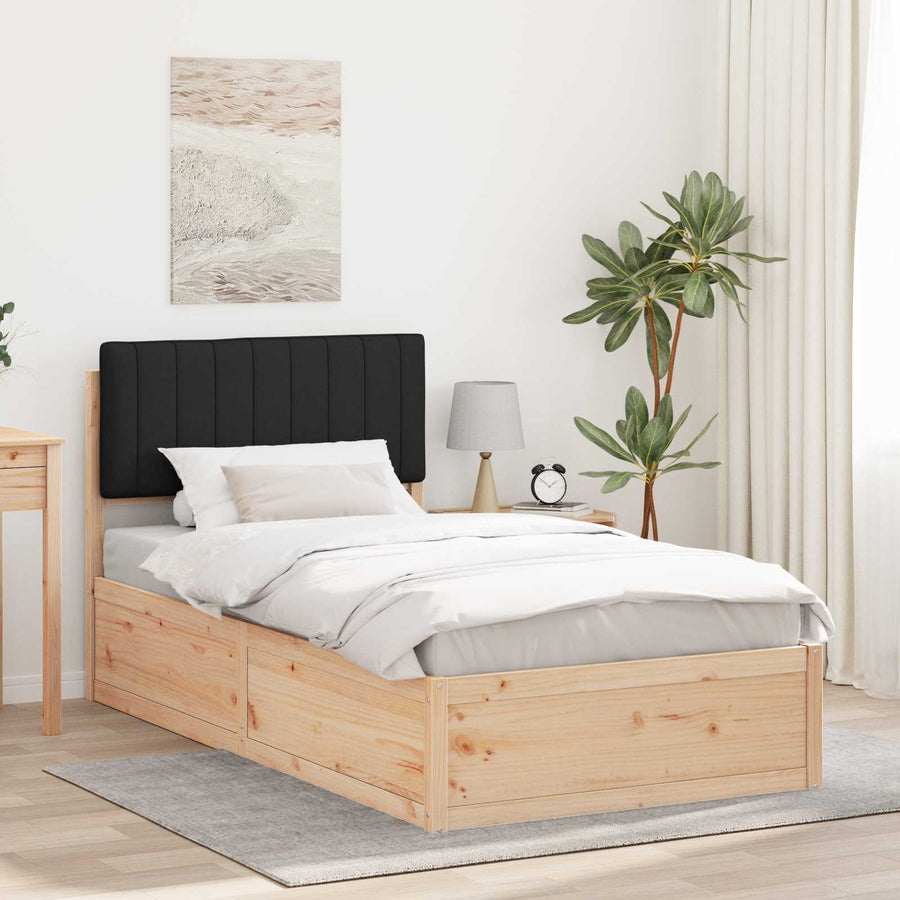 Bedframe met Gevoerd Hoofdgedeelte Zwart 100 x 200 cm