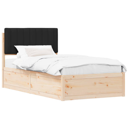 Bedframe met Gevoerd Hoofdgedeelte Zwart 100 x 200 cm
