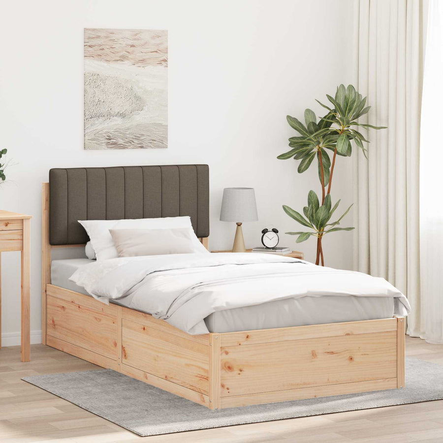 Bedframe met Gevoerd Hoofdgedeelte Taupe 100 x 200 cm