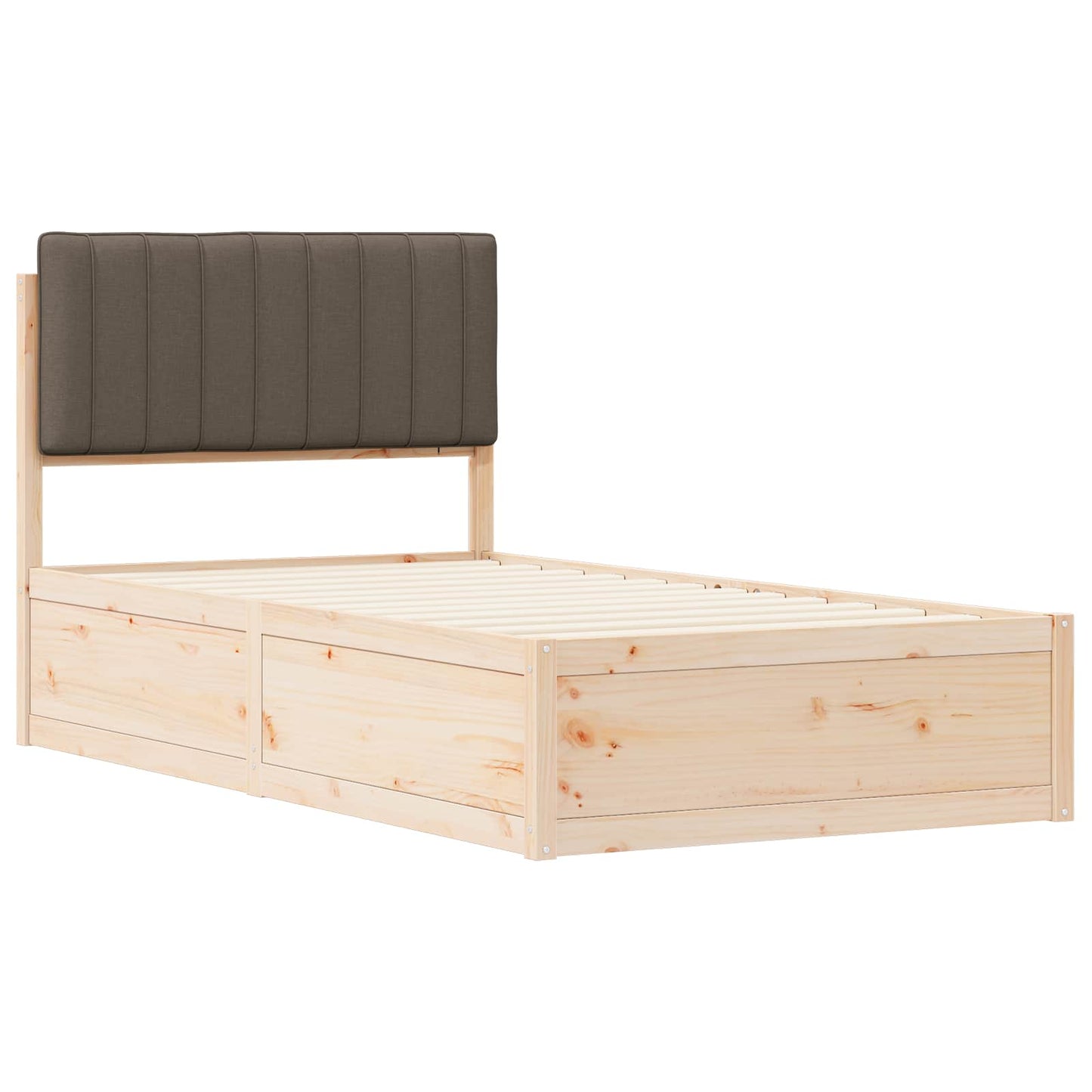 Bedframe met Gevoerd Hoofdgedeelte Taupe 100 x 200 cm