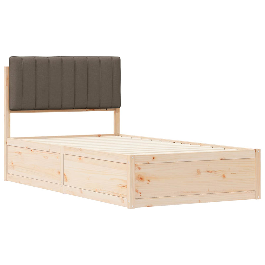 Bedframe met Gevoerd Hoofdgedeelte Taupe 100 x 200 cm