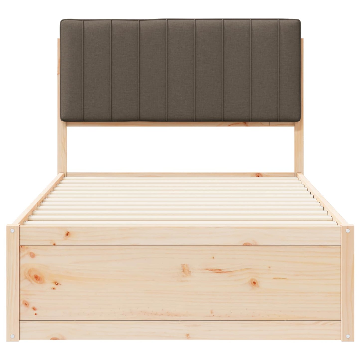 Bedframe met Gevoerd Hoofdgedeelte Taupe 100 x 200 cm