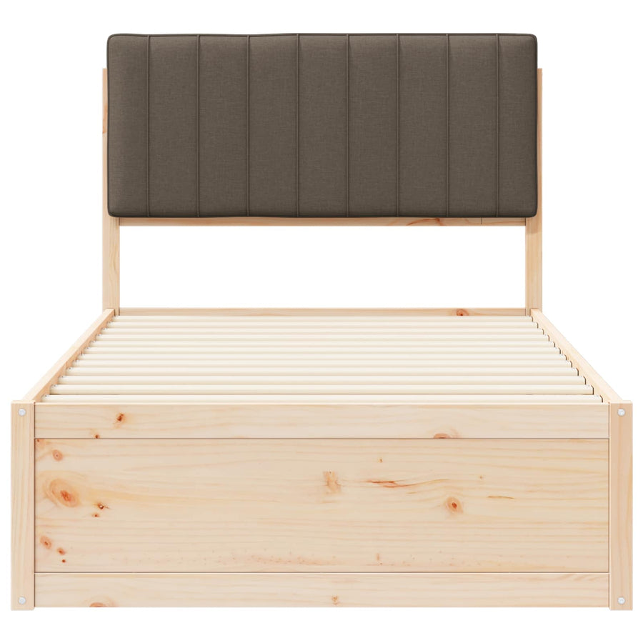 Bedframe met Gevoerd Hoofdgedeelte Taupe 100 x 200 cm