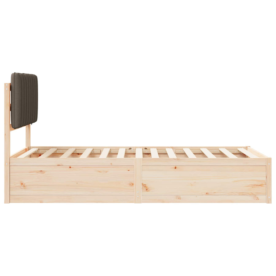 Bedframe met Gevoerd Hoofdgedeelte Taupe 100 x 200 cm