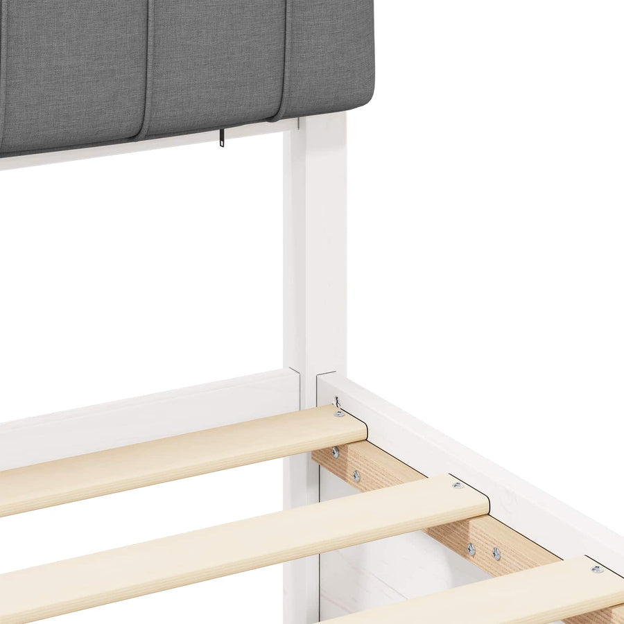 Bedframe met Gevoerd Hoofdgedeelte Lichtgrijs 100 x 200 cm