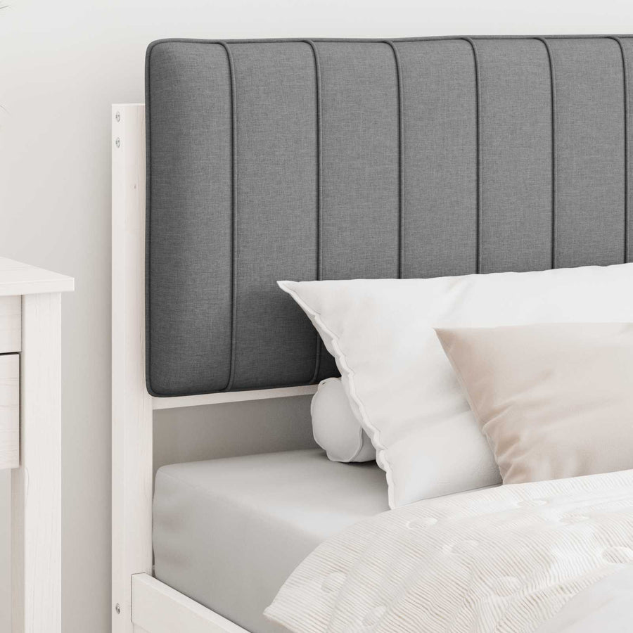 Bedframe met Gevoerd Hoofdgedeelte Lichtgrijs 100 x 200 cm