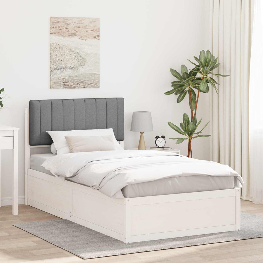 Bedframe met Gevoerd Hoofdgedeelte Lichtgrijs 100 x 200 cm