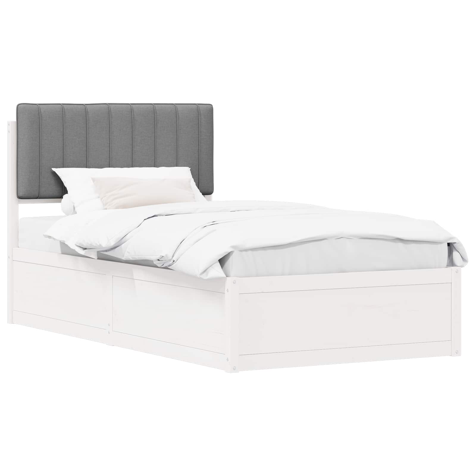 Bedframe met Gevoerd Hoofdgedeelte Lichtgrijs 100 x 200 cm