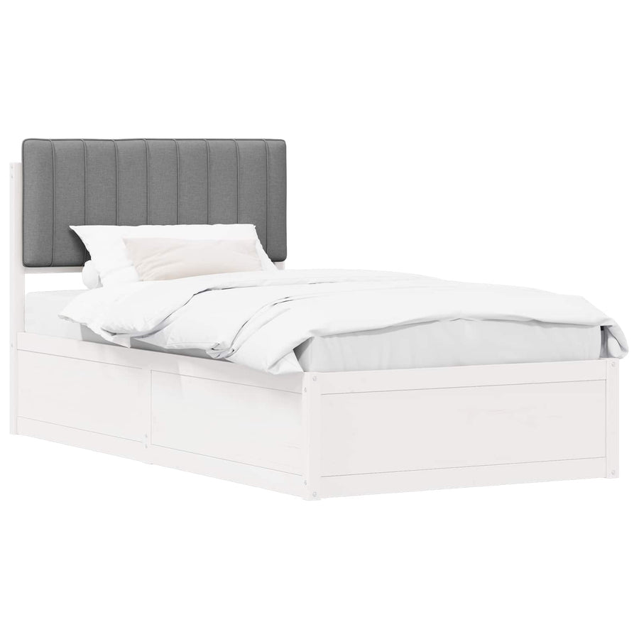 Bedframe met Gevoerd Hoofdgedeelte Lichtgrijs 100 x 200 cm