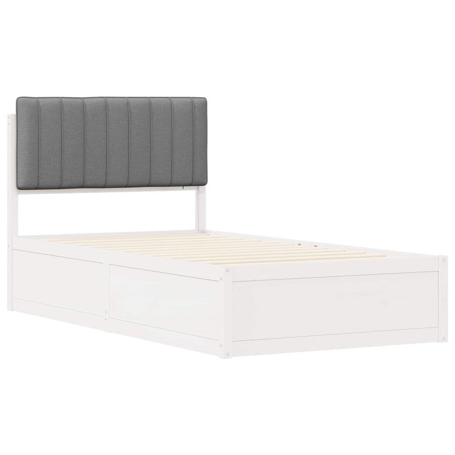 Bedframe met Gevoerd Hoofdgedeelte Lichtgrijs 100 x 200 cm