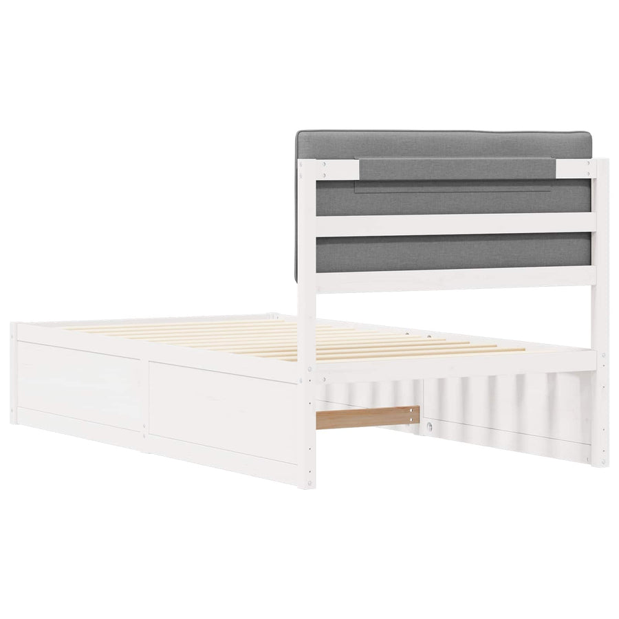 Bedframe met Gevoerd Hoofdgedeelte Lichtgrijs 100 x 200 cm