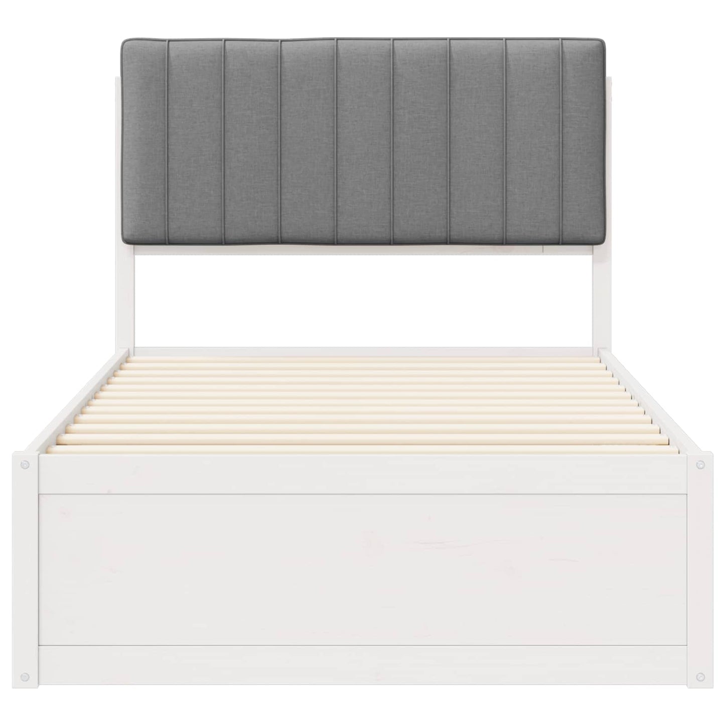Bedframe met Gevoerd Hoofdgedeelte Lichtgrijs 100 x 200 cm