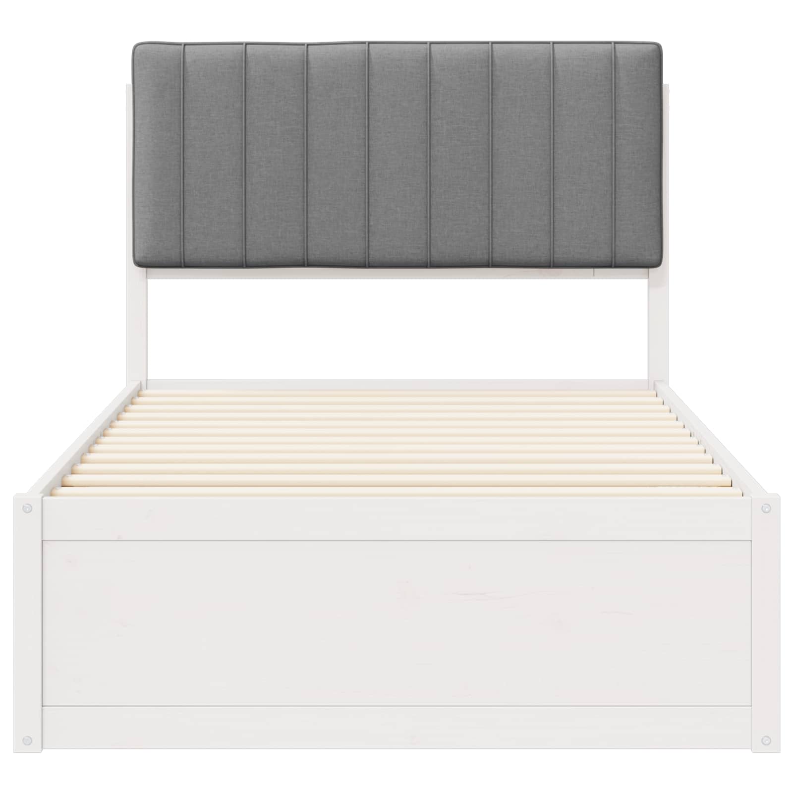 Bedframe met Gevoerd Hoofdgedeelte Lichtgrijs 100 x 200 cm