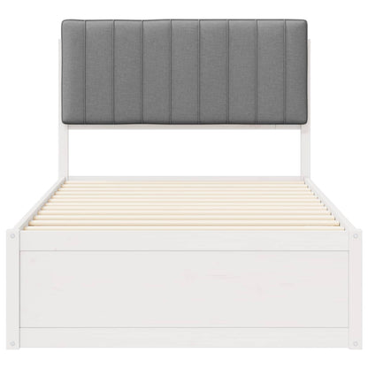 Bedframe met Gevoerd Hoofdgedeelte Lichtgrijs 100 x 200 cm