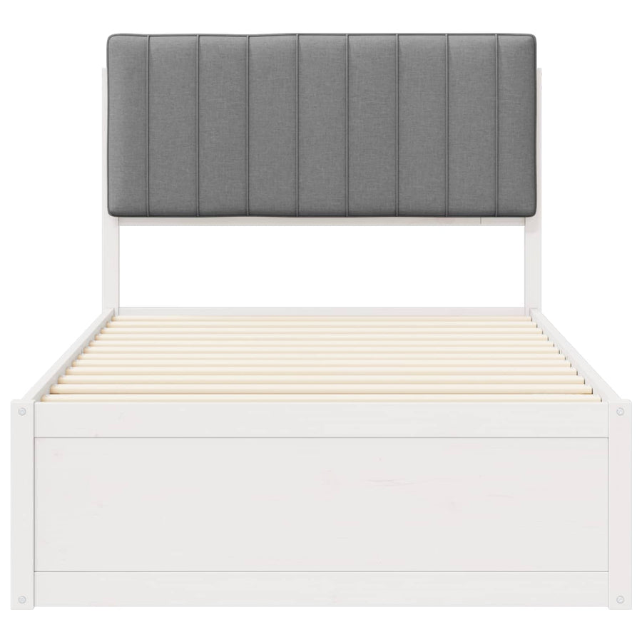 Bedframe met Gevoerd Hoofdgedeelte Lichtgrijs 100 x 200 cm