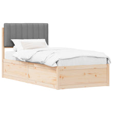 Bedframe met Gevoerd Hoofdgedeelte Lichtgrijs 90 x 200 cm