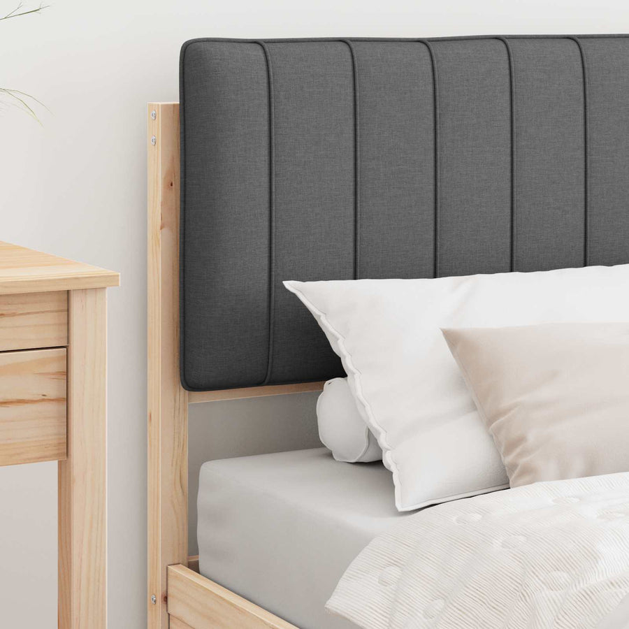 Bedframe met Gevoerd Hoofdgedeelte Donkergrijs 90 x 200 cm