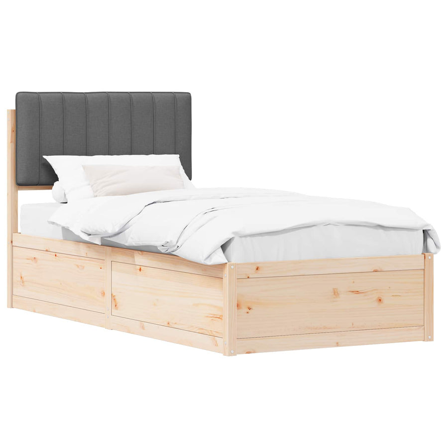 Bedframe met Gevoerd Hoofdgedeelte Donkergrijs 90 x 200 cm