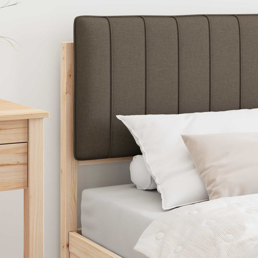 Bedframe met Gevoerd Hoofdgedeelte Taupe 90 x 200 cm
