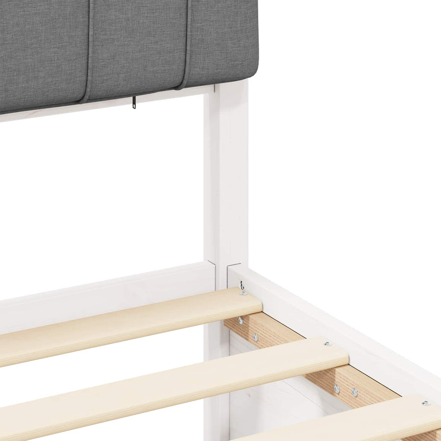 Bedframe met Gevoerd Hoofdgedeelte Lichtgrijs 90 x 200 cm