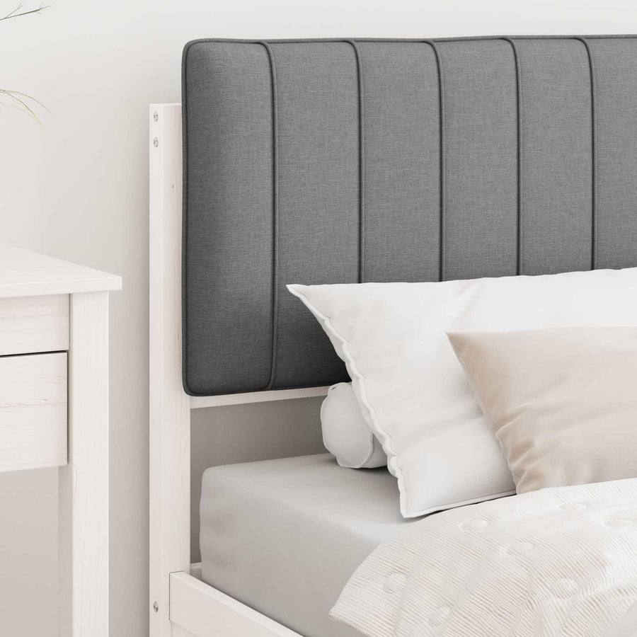 Bedframe met Gevoerd Hoofdgedeelte Lichtgrijs 90 x 200 cm