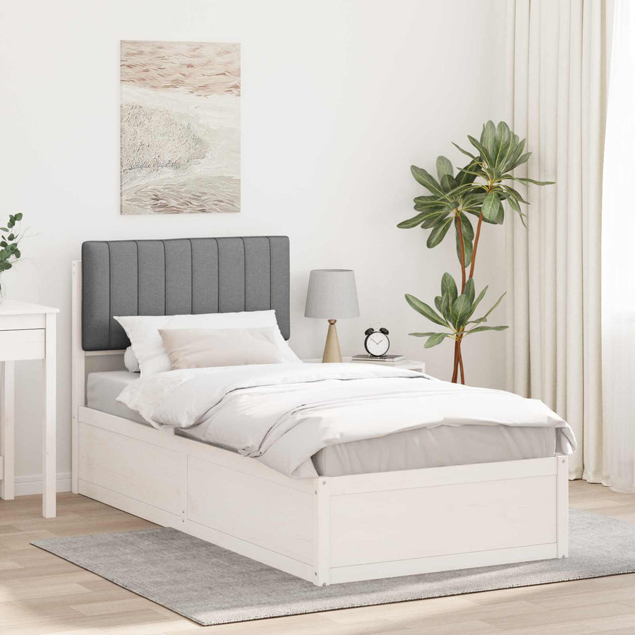 Bedframe met Gevoerd Hoofdgedeelte Lichtgrijs 90 x 200 cm