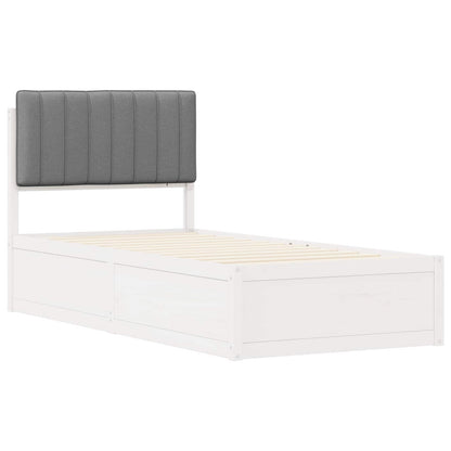 Bedframe met Gevoerd Hoofdgedeelte Lichtgrijs 90 x 200 cm