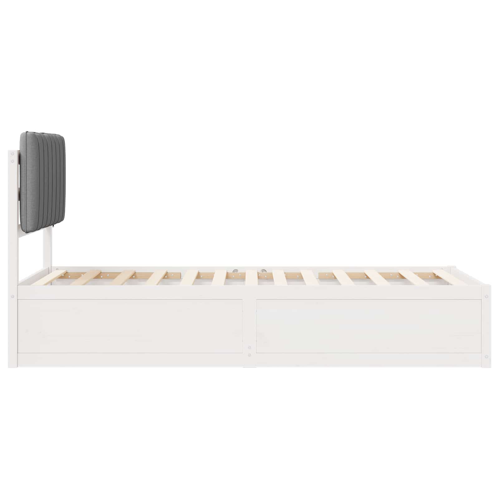 Bedframe met Gevoerd Hoofdgedeelte Lichtgrijs 90 x 200 cm