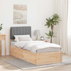 Bedframe massief grenenhout lichtgrijs 80x200 cm
