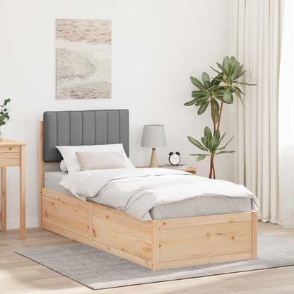Bedframe met Gevoerd Hoofdgedeelte Lichtgrijs 80 x 200 cm