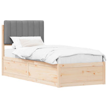 Bedframe met Gevoerd Hoofdgedeelte Lichtgrijs 80 x 200 cm