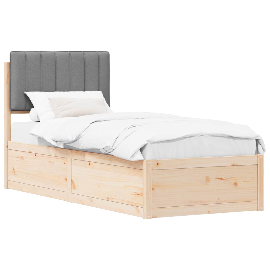 Bedframe met Gevoerd Hoofdgedeelte Lichtgrijs 80 x 200 cm