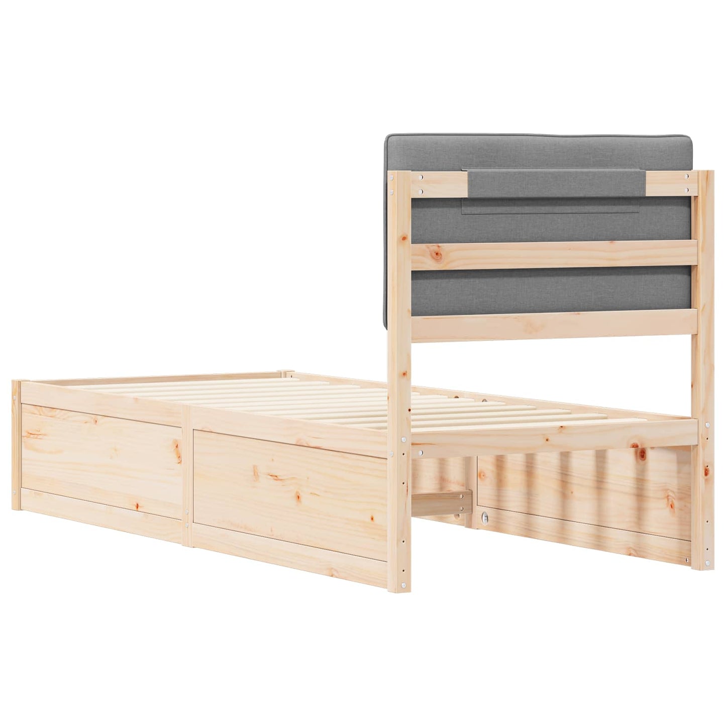 Bedframe met Gevoerd Hoofdgedeelte Lichtgrijs 80 x 200 cm