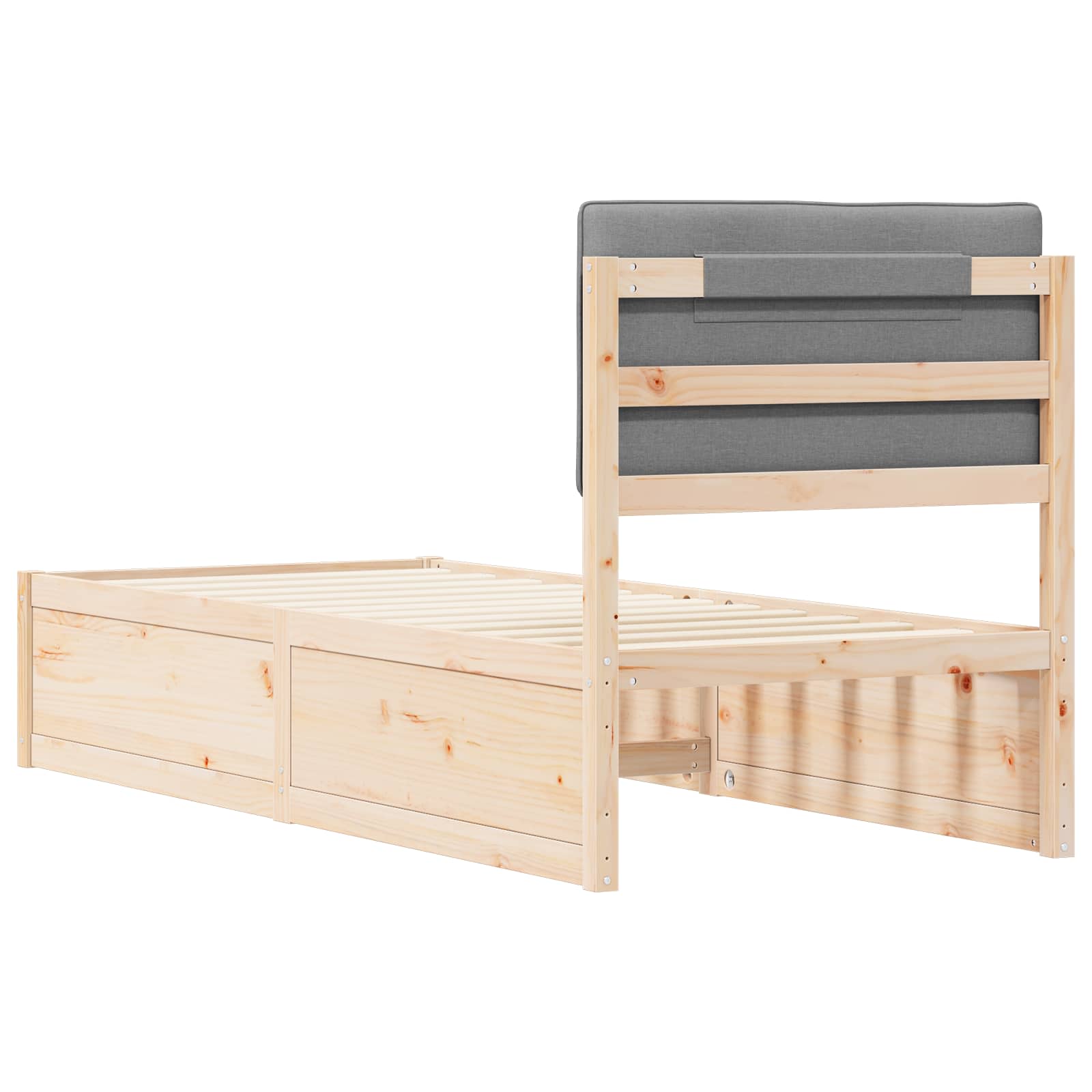 Bedframe met Gevoerd Hoofdgedeelte Lichtgrijs 80 x 200 cm