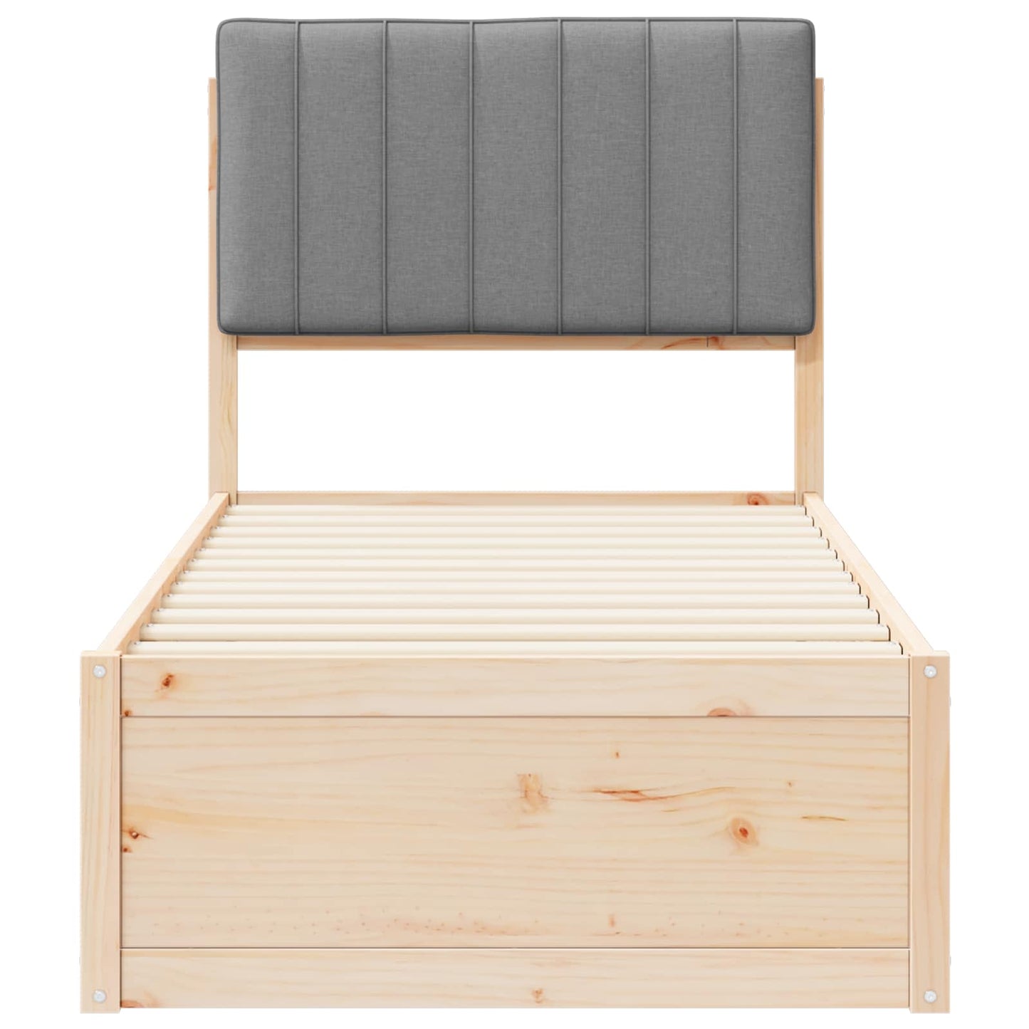 Bedframe met Gevoerd Hoofdgedeelte Lichtgrijs 80 x 200 cm