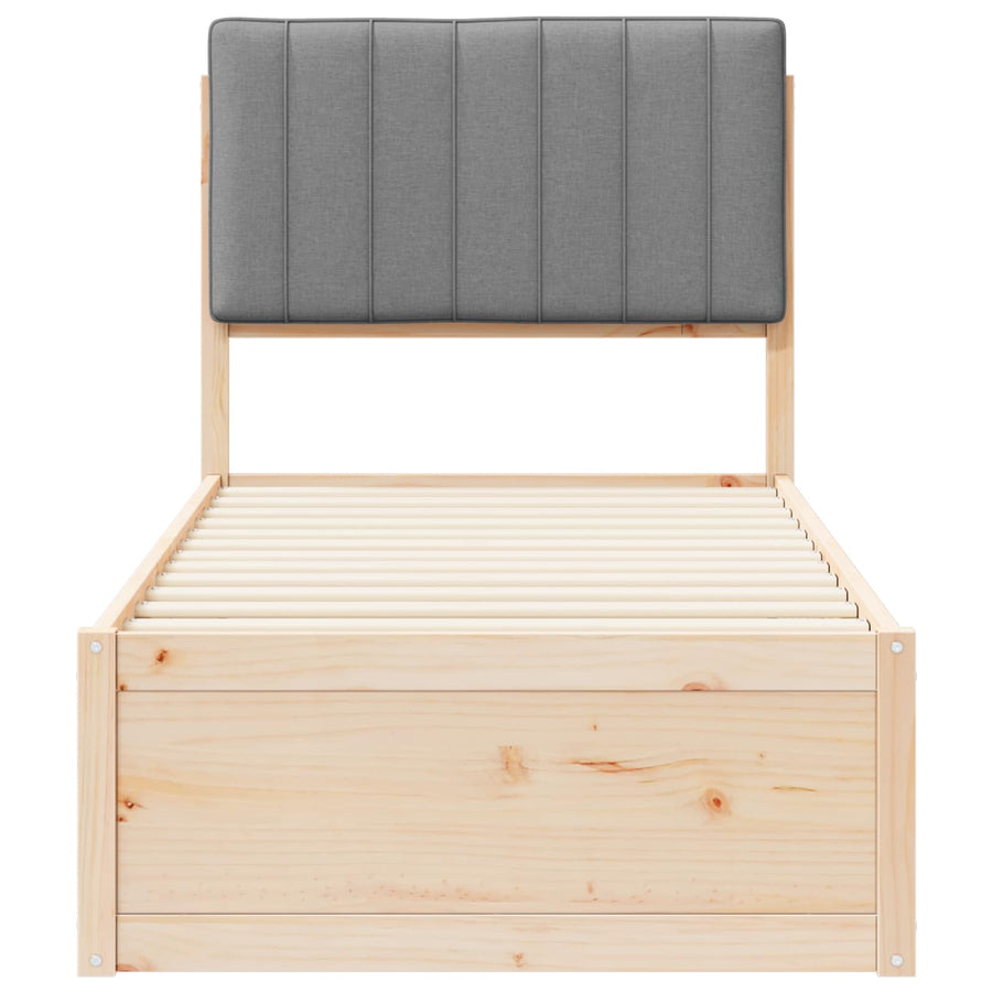 Bedframe met Gevoerd Hoofdgedeelte Lichtgrijs 80 x 200 cm