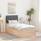 Bedframe massief grenenhout 80x200 cm donkergrijs