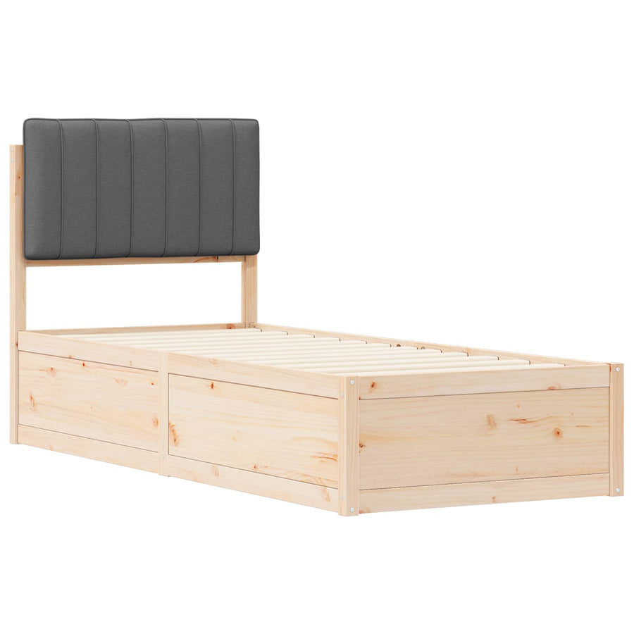 Bedframe met Gevoerd Hoofdgedeelte Donkergrijs 80 x 200 cm