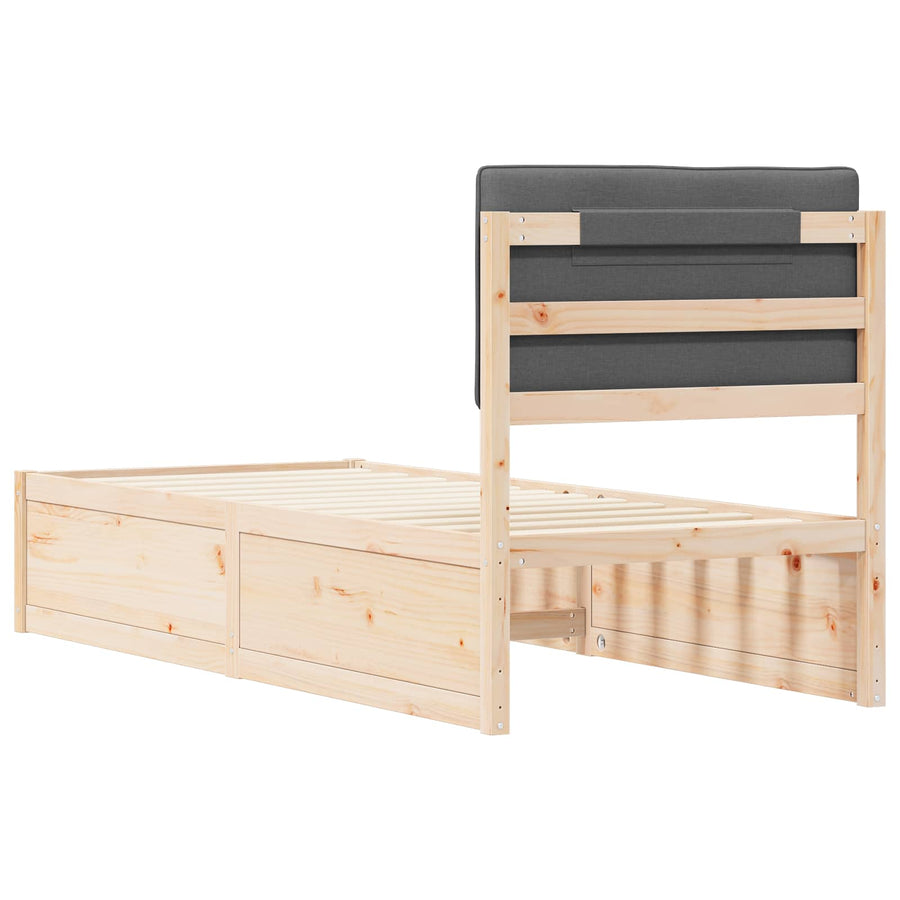 Bedframe met Gevoerd Hoofdgedeelte Donkergrijs 80 x 200 cm