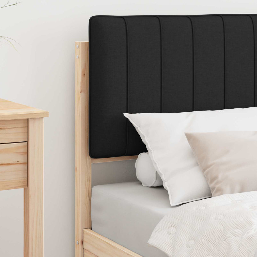Bedframe met Gevoerd Hoofdgedeelte Zwart 80 x 200 cm