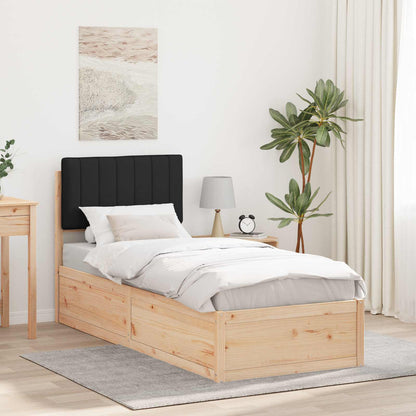 Bedframe met Gevoerd Hoofdgedeelte Zwart 80 x 200 cm